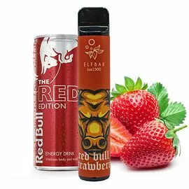 Одноразка Elf Bar 1500 Red Bull Strawberry (Ельф бар Ред Булл Клубника)