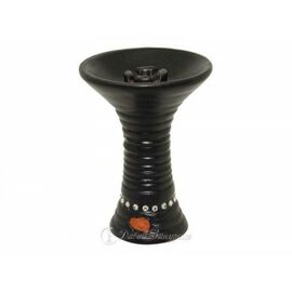 Чаша для кальяну RS Bowls PLD (Plate with diamonds) матова чорна з камінням Swarowski, фанел