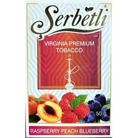 Тютюн Serbeti Raspberry Peach Blueberry (Щербетлі Малина Персик Чорниця) 50 грам