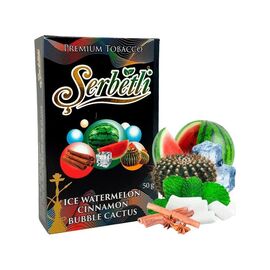Тютюн Serbetli Ice Watermelon Cinnamon Bubble Cactus (Щербетлі Айс Арбуз Кориця Бабл Кактус) 50 грам
