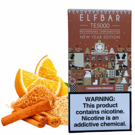 Одноразка Elf Bar TE5000 Christmas Edition Cinnamon Orange (Ельф бар Апельсин з Корицею)