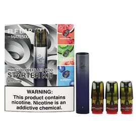 Elf Bar Mate 500 500 мАг Gray Black +3 картриджа Багаторазова Pod-система