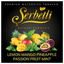 Тютюн Serbetli Lemon Mango Pineapple Passion Fruit Mint (Лимон Манго Ананас Маракуя М'ята) 100 гр