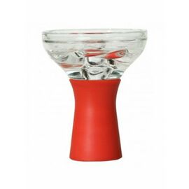 Чаша для кальяну скляна на силіконовій ніжці Червона