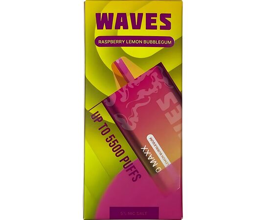 Одноразка Waves W5500 Maxx Raspberry Lemon Bubble Gum (Малина Лимон Жуйка)