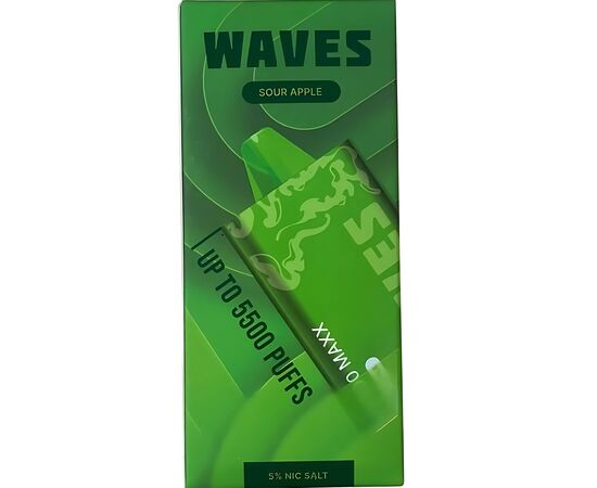 Одноразка Waves W5500 Maxx Sour Apple (Кисле Яблуко)
